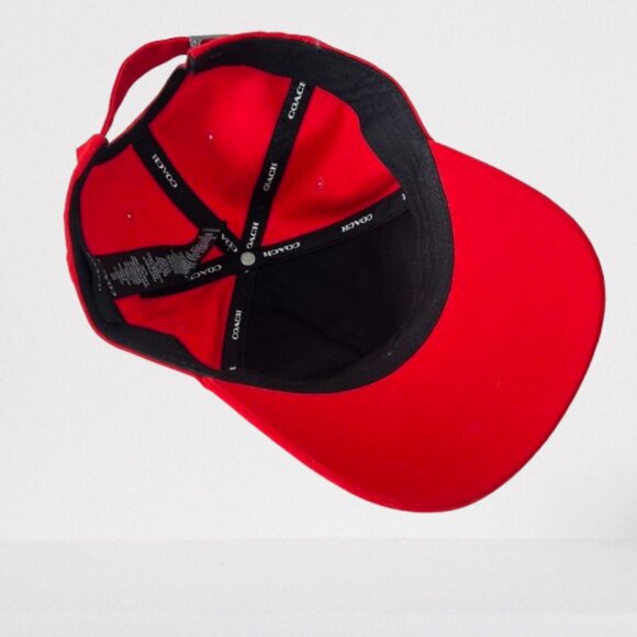 NEW Coach Baseball Cap with Embroidered Coach Logo in Red, Hat - Picture 9 of 13